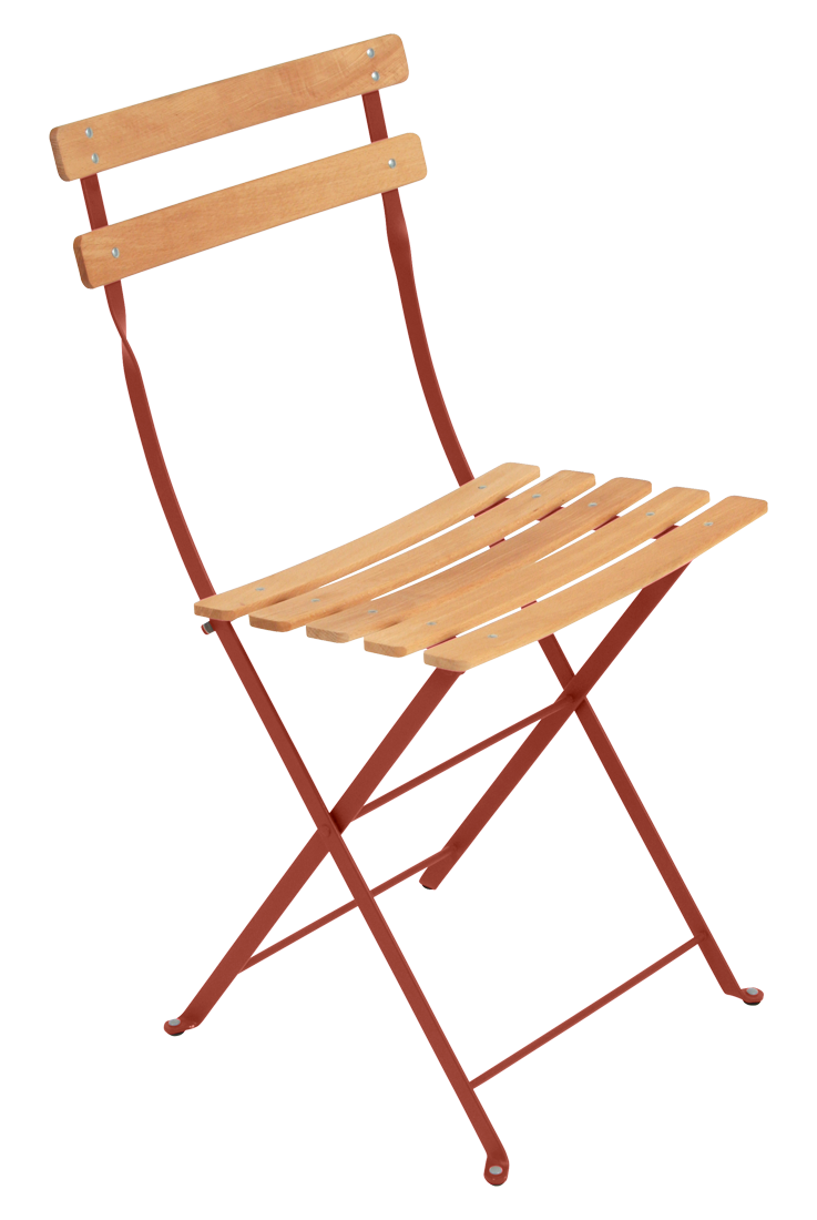 Bistro Natural Folding Chair - Red Ochre