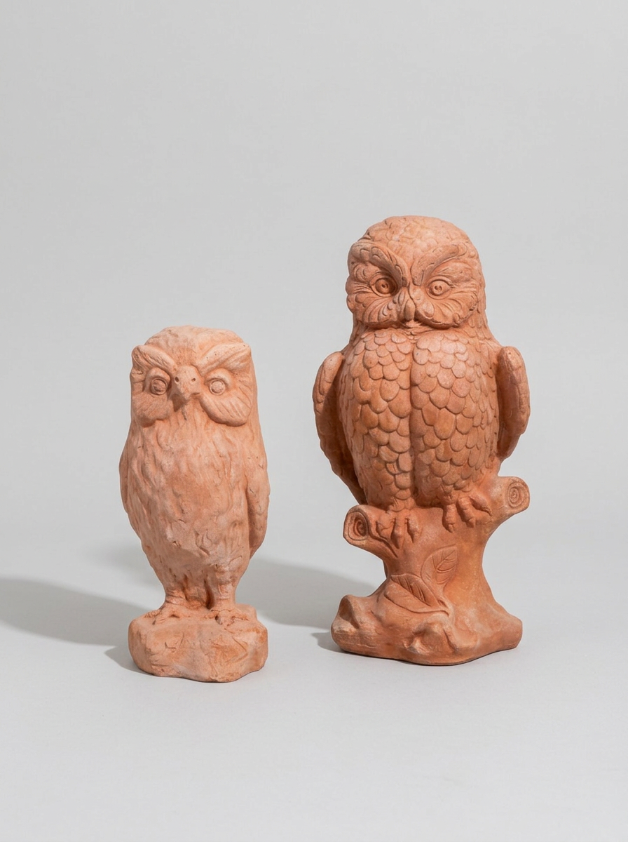 Owl statue - Terracotta