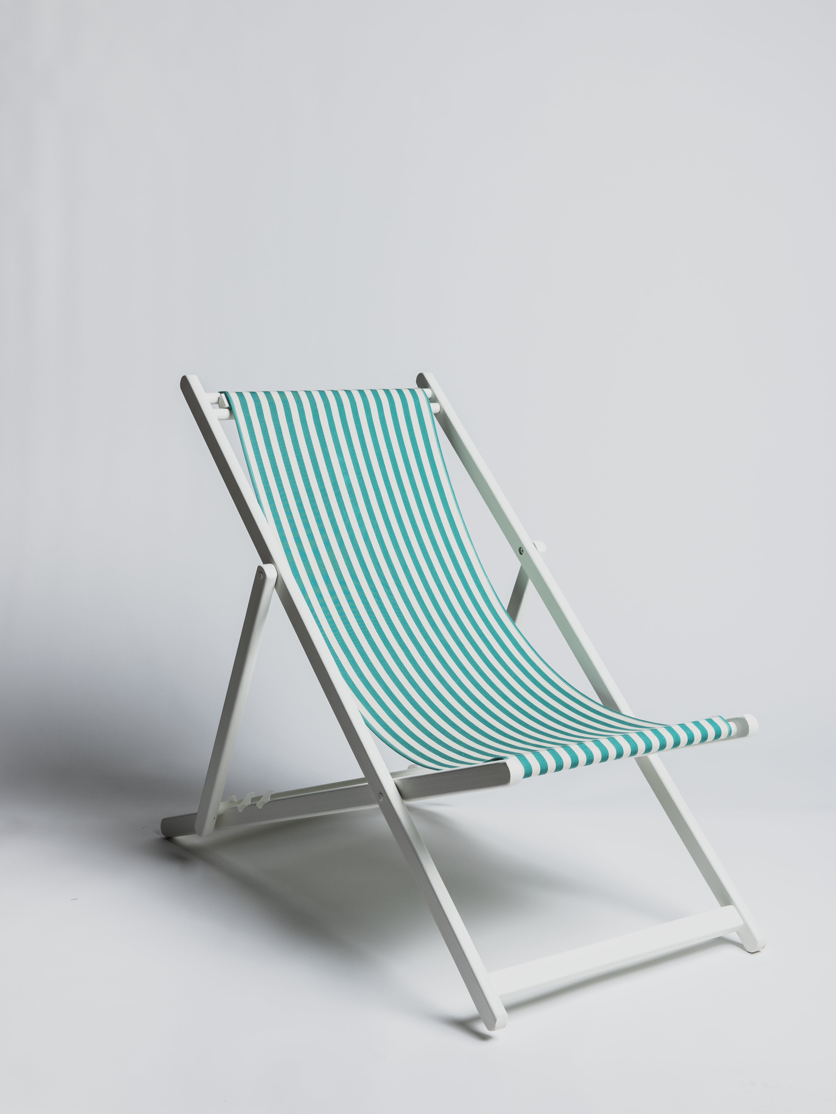 Sun chair - Stripe Menthe with White Structure - Cigale &  Fourmi