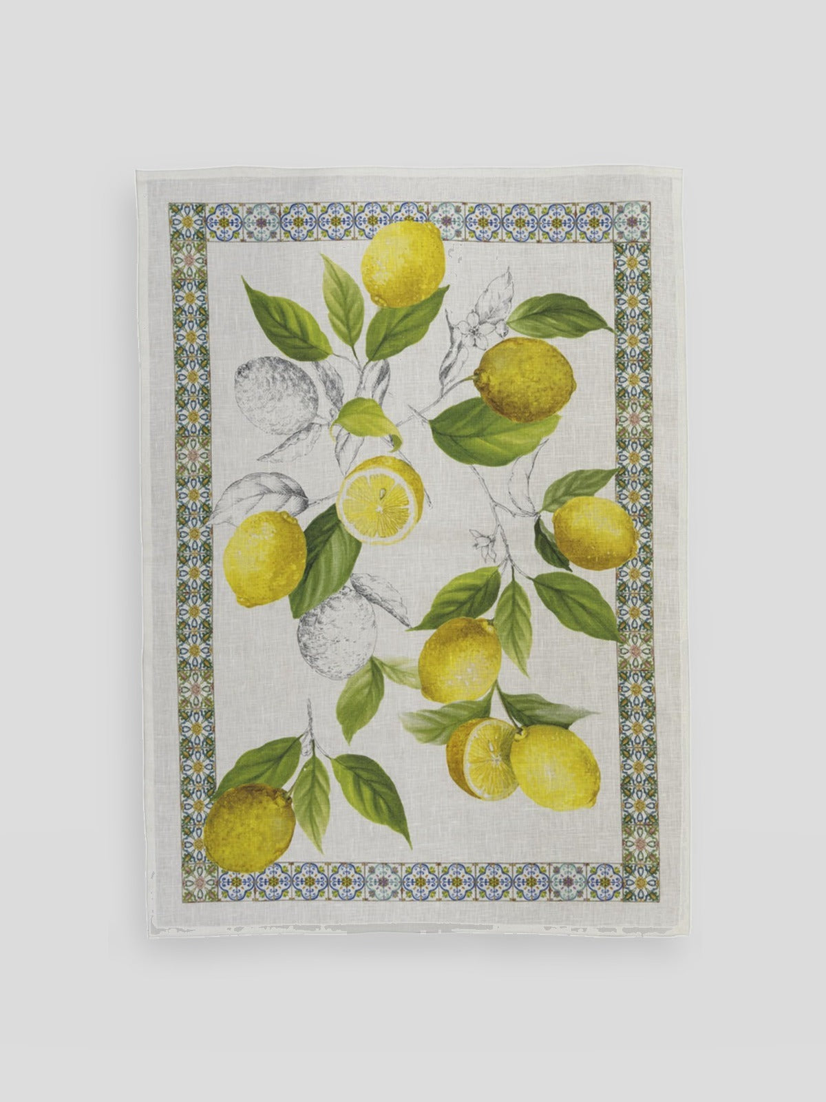 Kitchen Towel - Limone / Cedro - Yellow edge — Tessitura Toscana Telerie